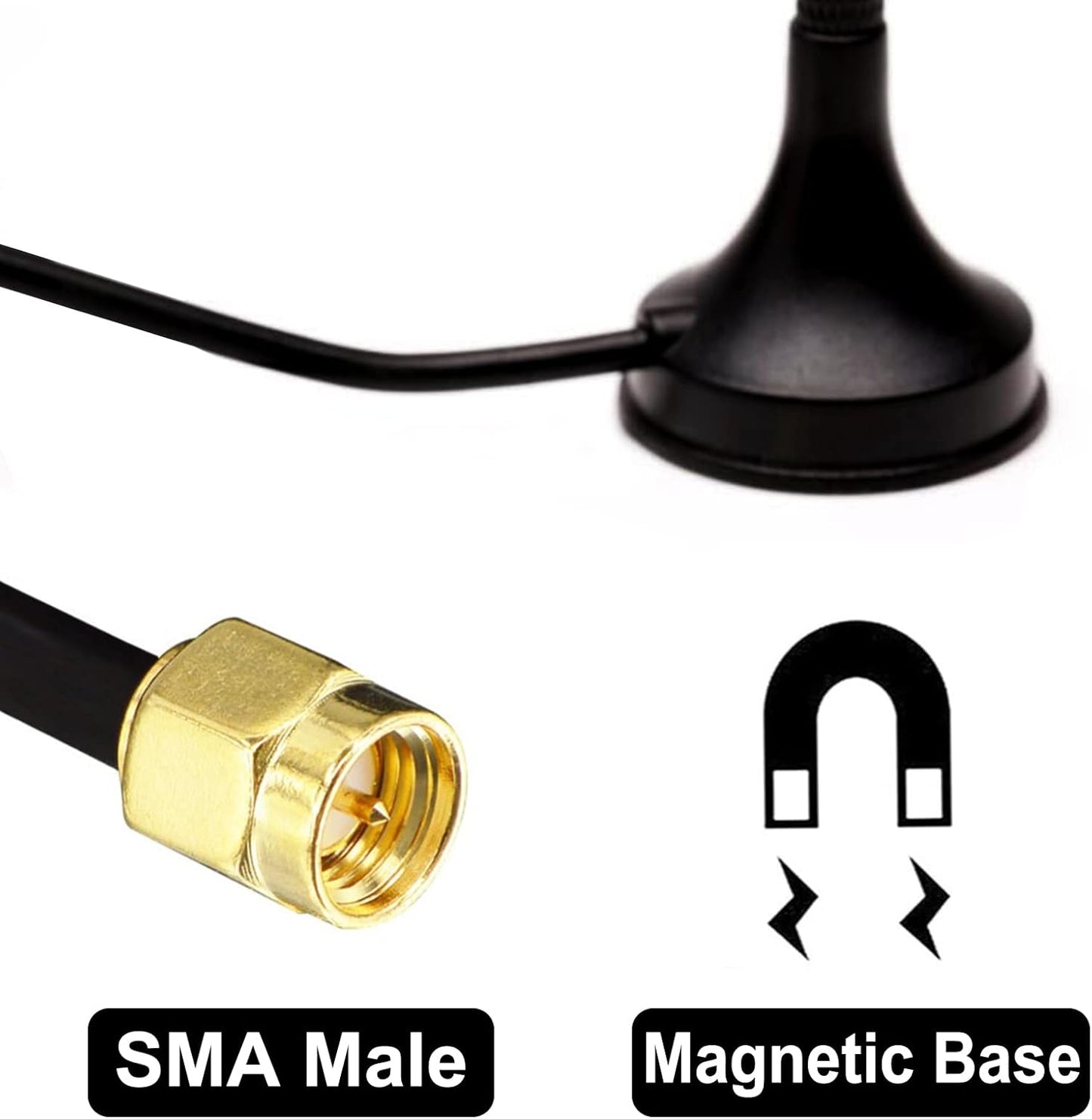 4G LTE SMA Antenna, 12dBi GSM High Gain Omni for Huawei ZTE USB Dongle and Mobile WiFi Modem