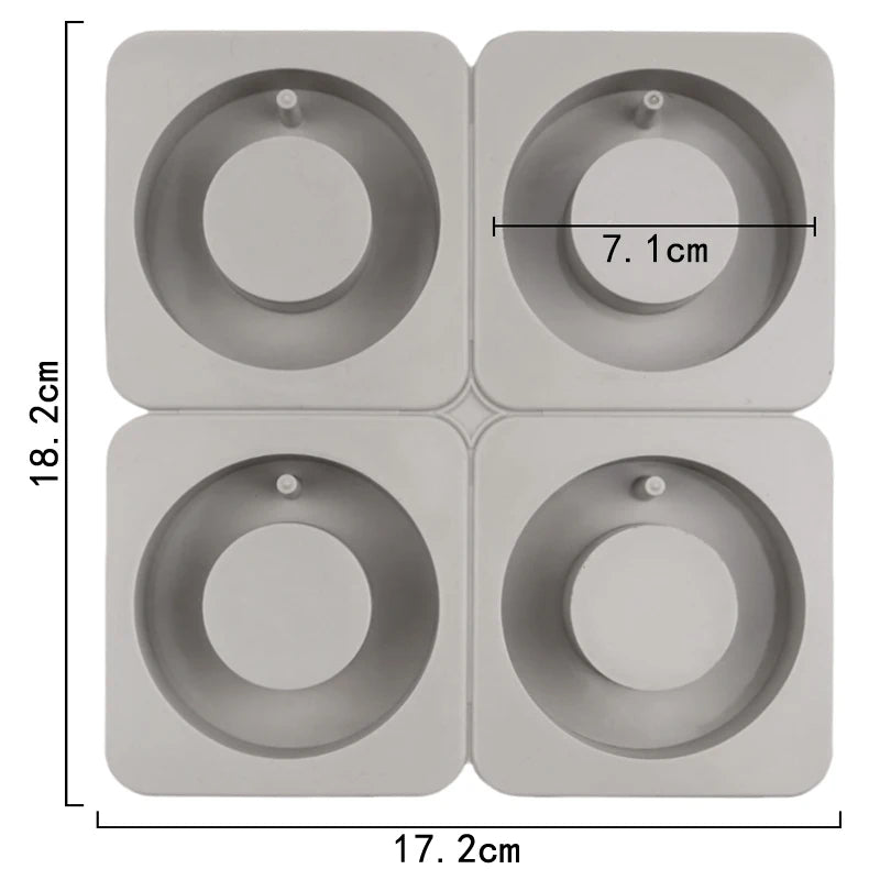 4 Cavity Round Silicone Mould for Resin Art Wax Sachets Soap Making Candle Crafts