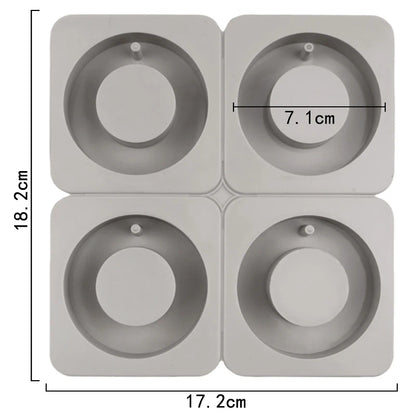 4 Cavity Round Silicone Mould for Resin Art Wax Sachets Soap Making Candle Crafts