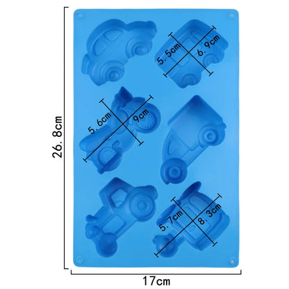 6 Cavity Vehicle Silicone Mold Mould for Chocolate Candy Fondant Cake Decoration Soap