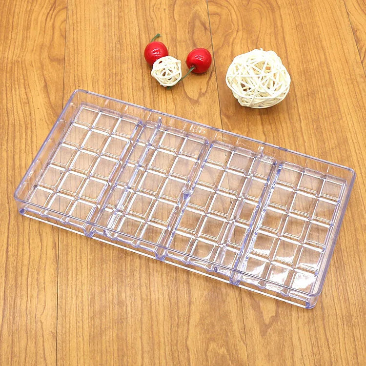 4 Cavity Bar Grid Chocolate Mould Transparent Plastic Bar Tray for DIY Candy Cookies