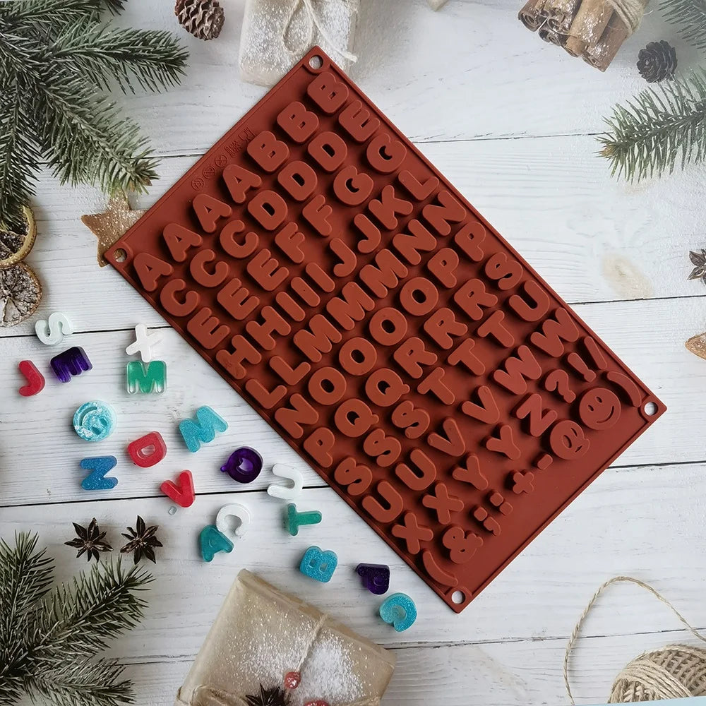 Alphabet Letter Silicone Mold for Fondant Candy Cake Decoration Cookies & DIY Desserts