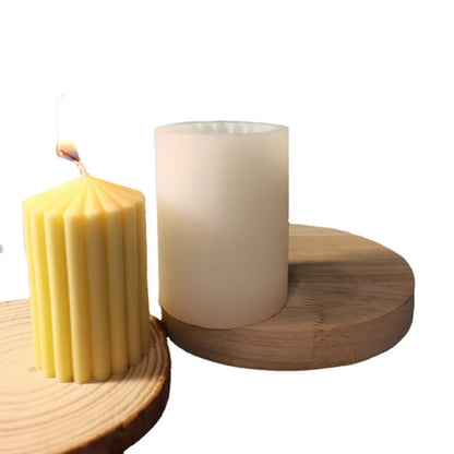 3D SMALL Ribbed Pillar Candle Silicone Mould for DIY Candle Making and Decorative Home Decor