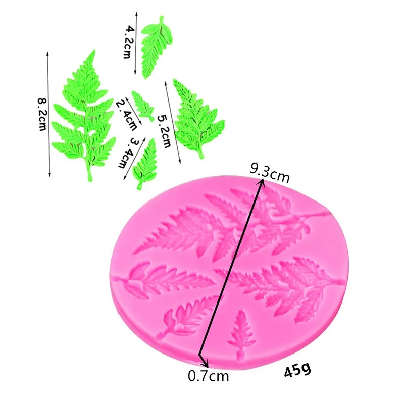 3D Fern Leaf Silicone Mold Mousse Cake Chocolate Fondant Candy Pastry