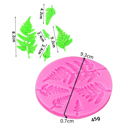 3D Fern Leaf Silicone Mold Mousse Cake Chocolate Fondant Candy Pastry