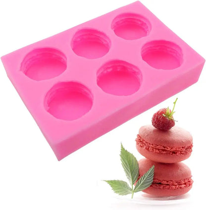 6 Cavity Macaron Silicone Mold for Mousse Cakes Desserts Chocolate and Baking
