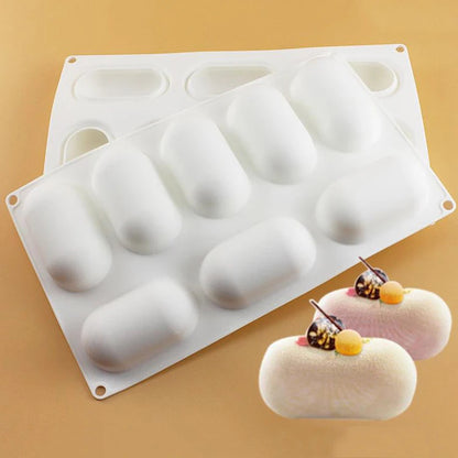 3D Oval Silicone Cake Mold for Chocolate Cake Pastry Pudding Jelly & Baking