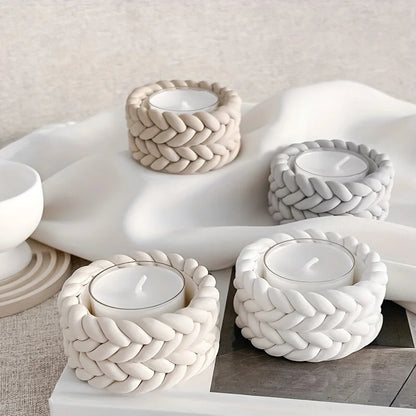 Rope Candle Holder Silicone Mold for Plaster Resin Epoxy Cement Jesmonite