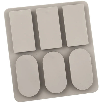 6 Cavity Silicone Mould for Rectangle and Oval Wax Sachets Soap Bars and DIY Craft Projects