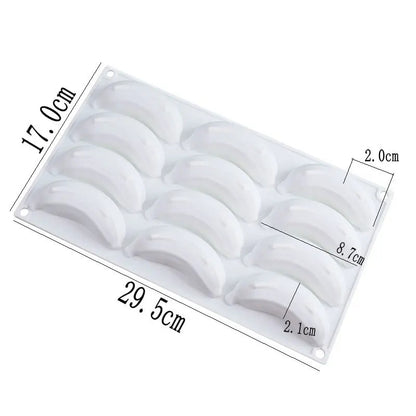 12 Cavity Banana Silicone Mould Desserts Jelly Candy Ice Cream