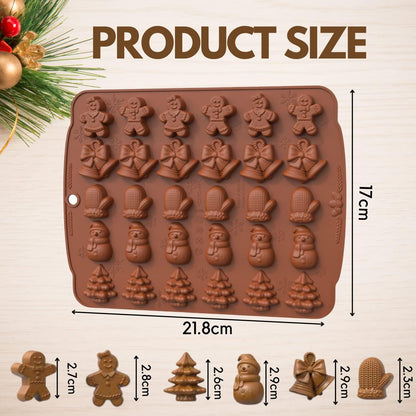 30 Cavity Multi Shape Christmas Theme Silicone Chocolate Candle Mold