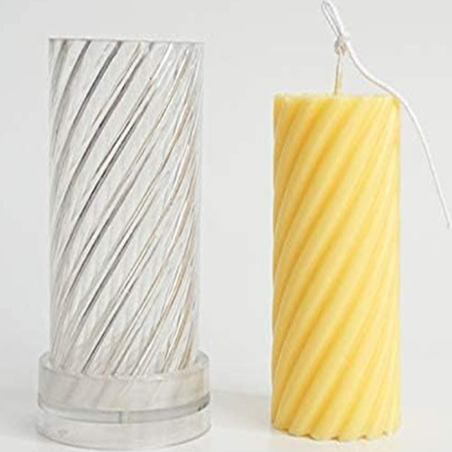 3D (6.6"x3.9"inch) Twisted Candle Moulds Handmade Candle Mould Cylinder Spiral Polycarbonate Mould P39