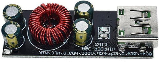 3518 6-35V QC4.0 QC3.0 USB Type-C Quick Charge Module Step Down Buck Boost Converter Module for Mobile Phone with 24AWG Wire