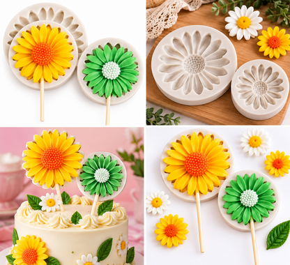 3D Sunflower Silicone Mould for Fondant Chocolate Cake Decoration and DIY Floral Crafts