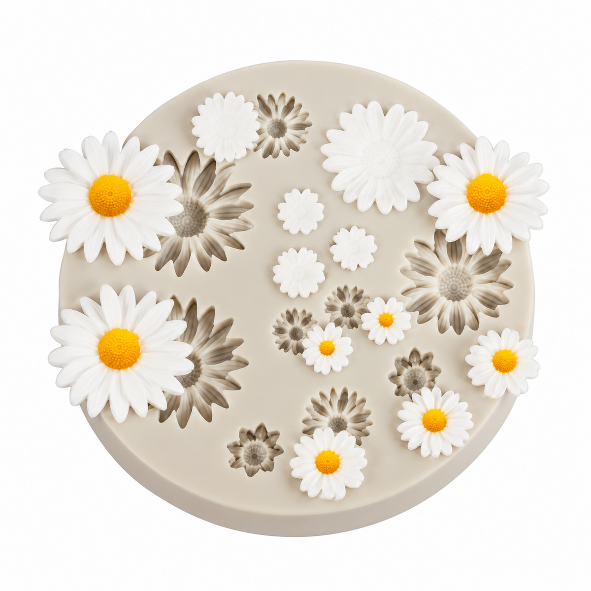 13 Cavity Multi Size Daisy Flower Silicone Mould for Fondant Chocolate Cake Decorating