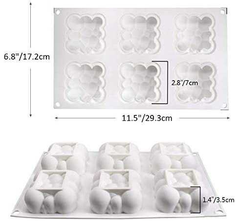6 Cavity 3D Bubble Cloud Silicone Cake Mold Chocolate Pastry Jelly  Dessert Decoration