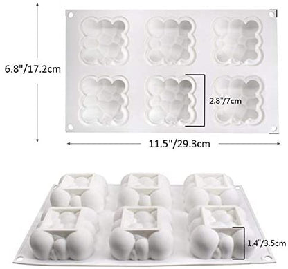 6 Cavity 3D Bubble Cloud Silicone Cake Mold Chocolate Pastry Jelly  Dessert Decoration