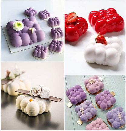 6 Cavity 3D Bubble Cloud Silicone Cake Mold Chocolate Pastry Jelly  Dessert Decoration