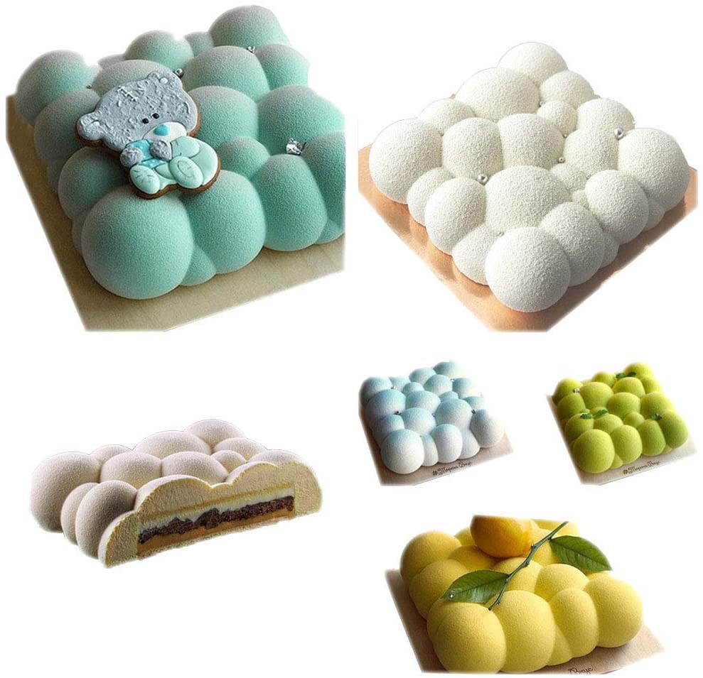 6 Cavity 3D Bubble Cloud Silicone Cake Mold Chocolate Pastry Jelly  Dessert Decoration