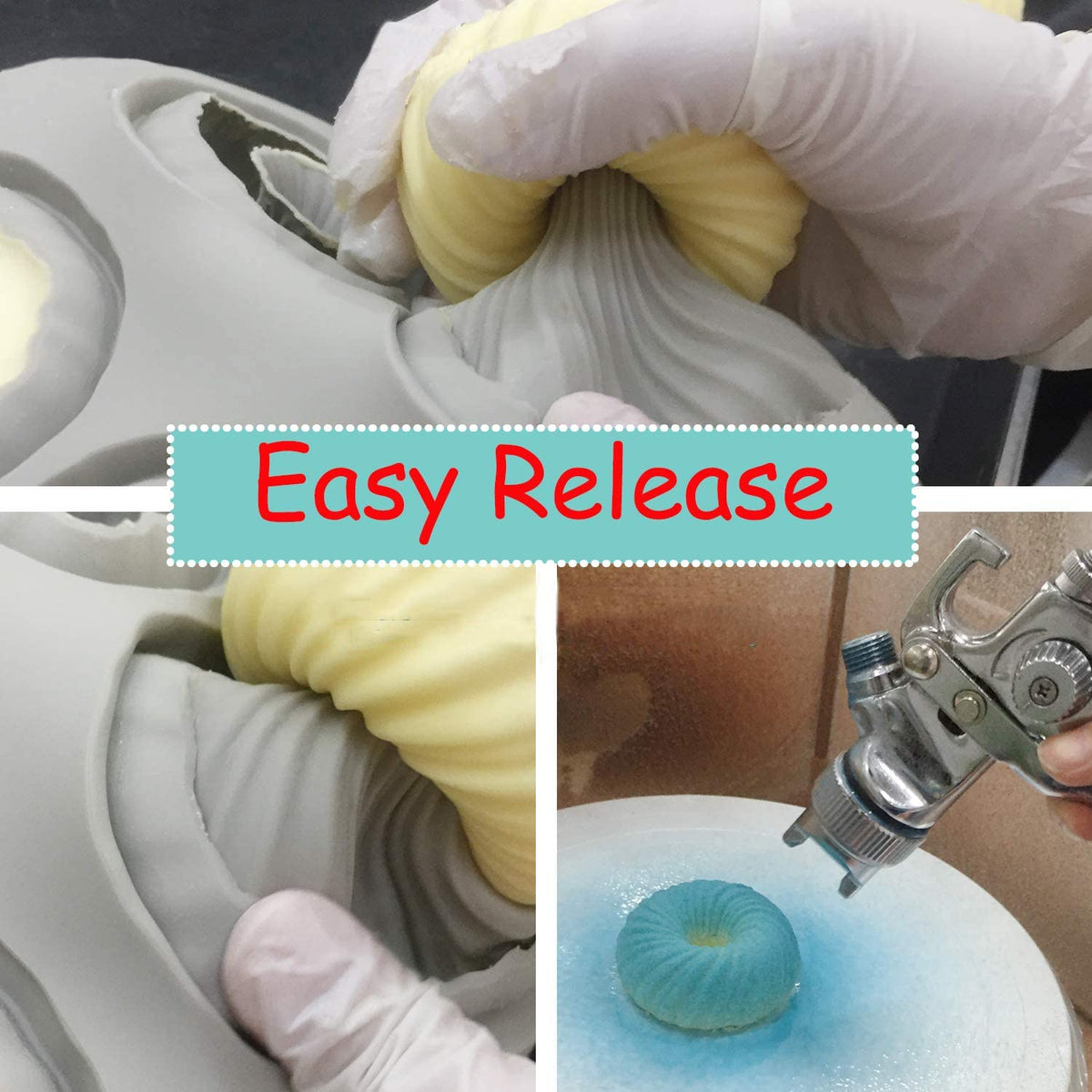6 Cavity 3D Round Swirl Silicone Mousse Cake Mold Chocolate Pastry Pudding Jelly &Dessert