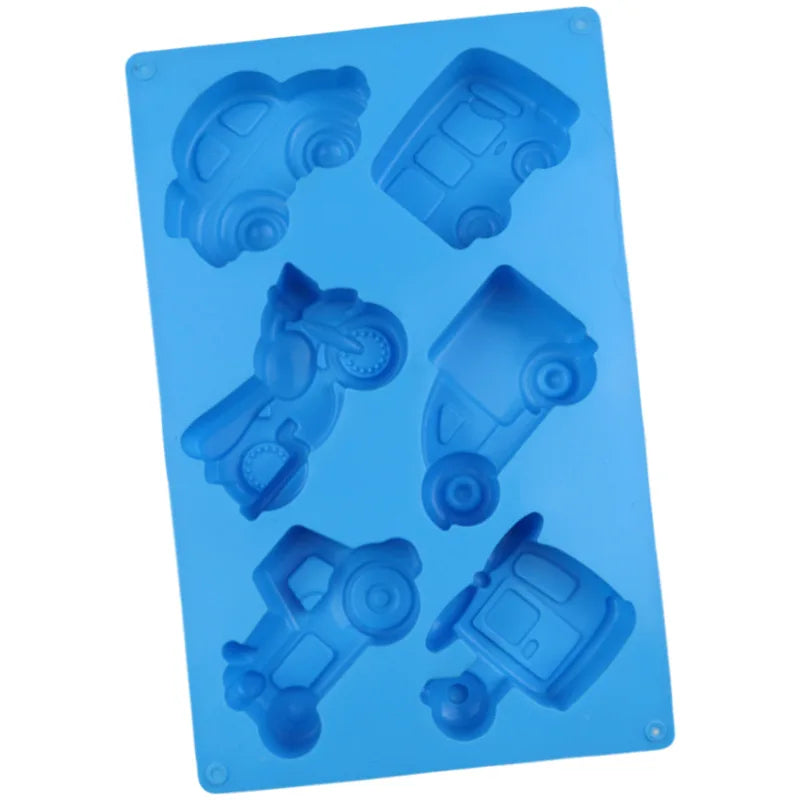 6 Cavity Vehicle Silicone Mold Mould for Chocolate Candy Fondant Cake Decoration Soap