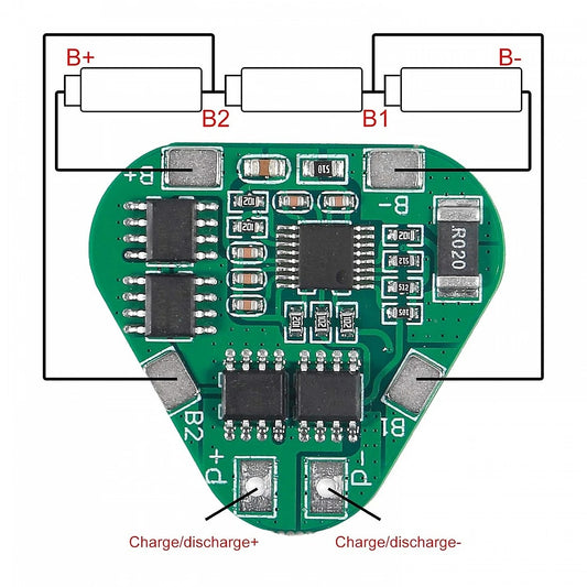 3S 12V 11-12.6V BMS 18650 Lithium Battery Protection Board LZ-18650-3S 12V