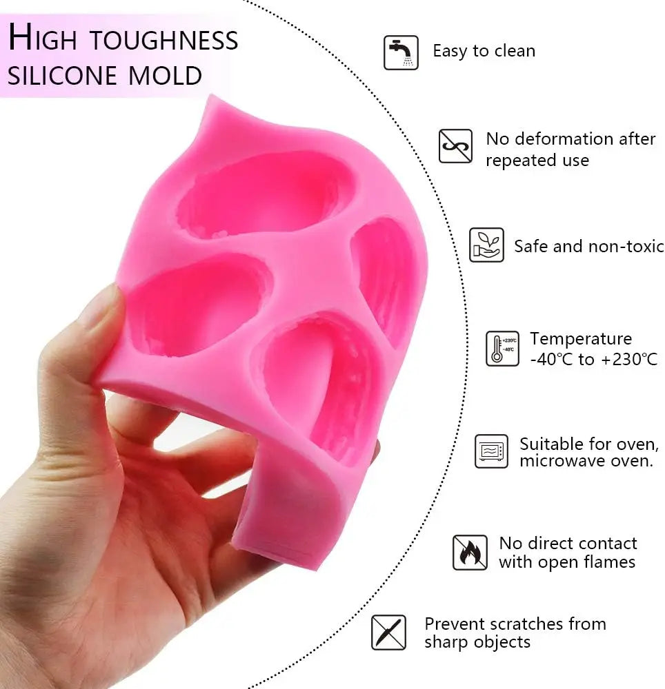 6 Cavity Macaron Silicone Mold for Mousse Cakes Desserts Chocolate and Baking