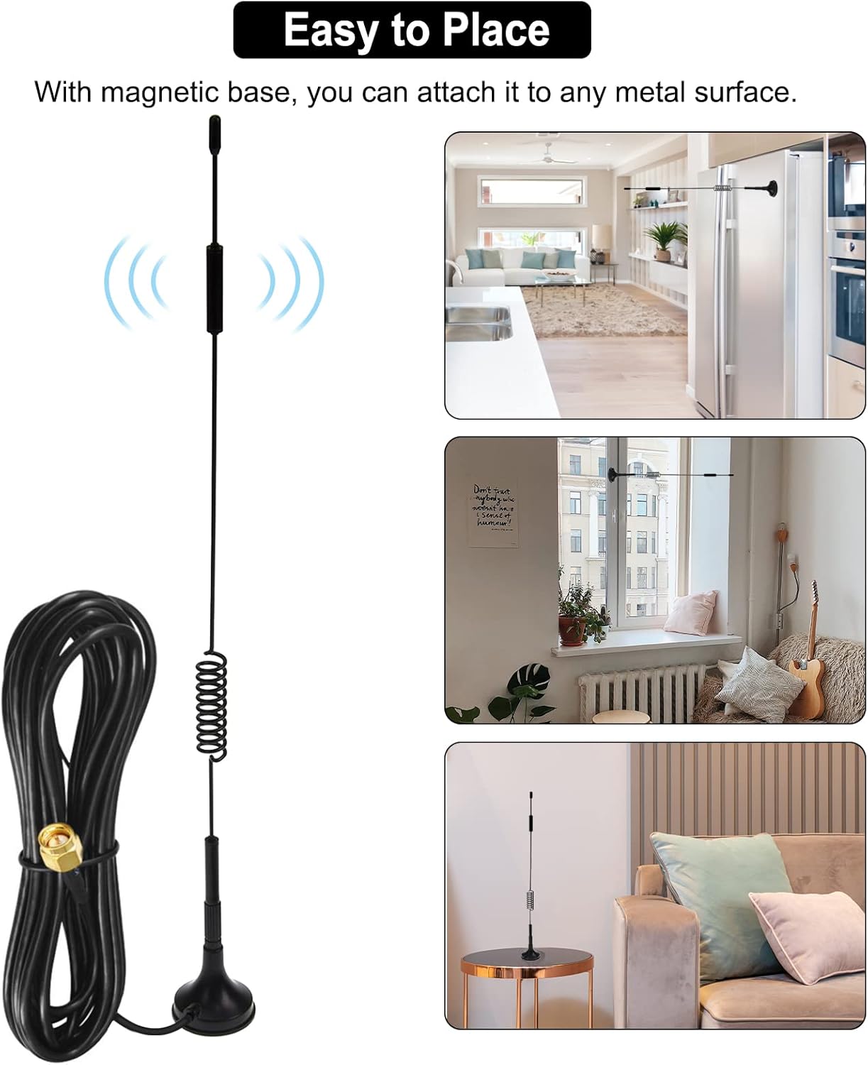 4G LTE SMA Antenna, 12dBi GSM High Gain Omni for Huawei ZTE USB Dongle and Mobile WiFi Modem