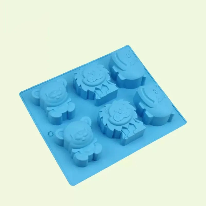 6 Cavity 3D Animal Silicone Mould Soap Chocolate Cake Candy Cookie Gummy