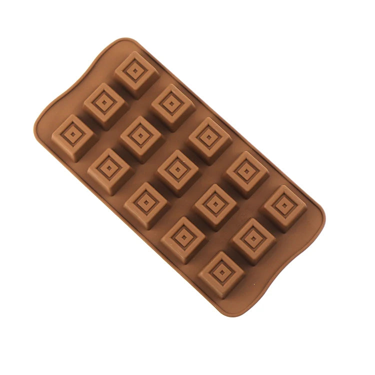 15 Cavity Square Chocolate Silicone Mold for Candy Chocolate Mousse Cake Decoration & Dessert Making