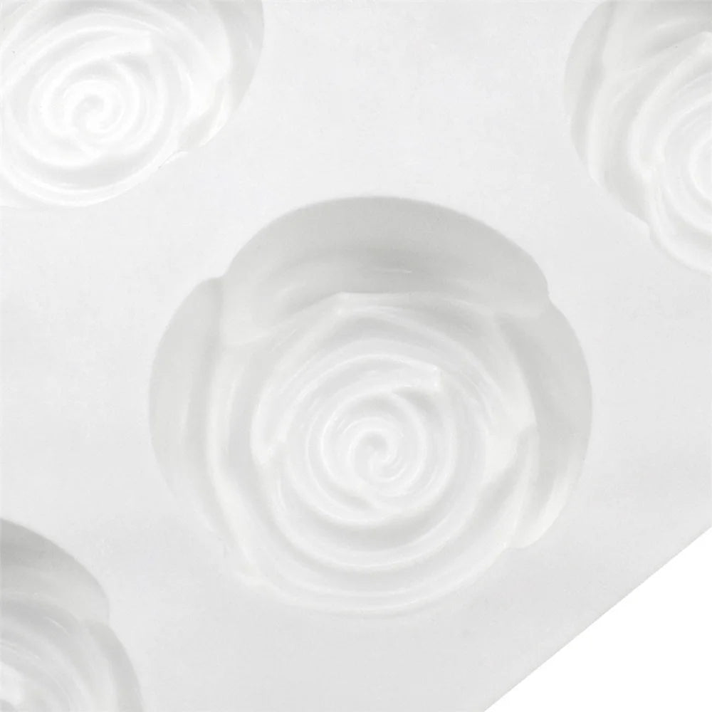 6 Cavity 3D Rose Flower Silicone Mould Chocolate Jelly Pudding Ice Cream & Frozen Desserts