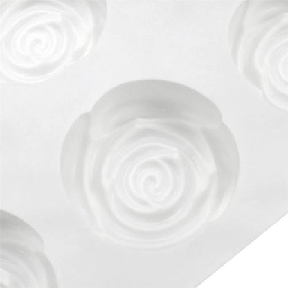 6 Cavity 3D Rose Flower Silicone Mould Chocolate Jelly Pudding Ice Cream & Frozen Desserts