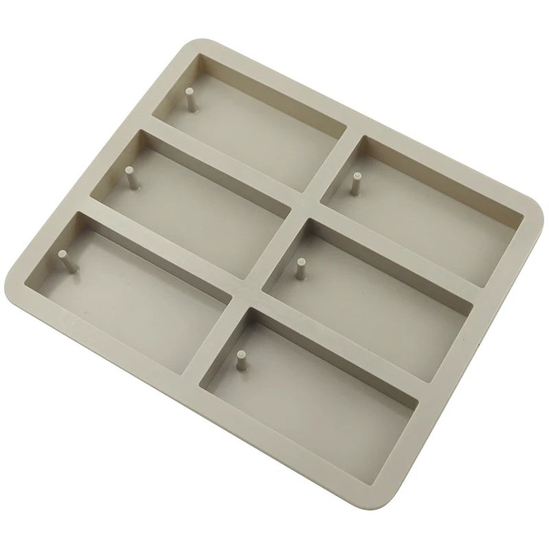 6 Cavity Rectangle Silicone Mould for Wax Sachets Soap Bars Fragrance Tablets and DIY Crafts