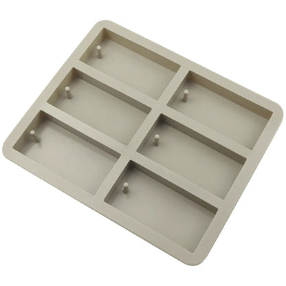 6 Cavity Rectangle Silicone Mould for Wax Sachets Soap Bars Fragrance Tablets and DIY Crafts