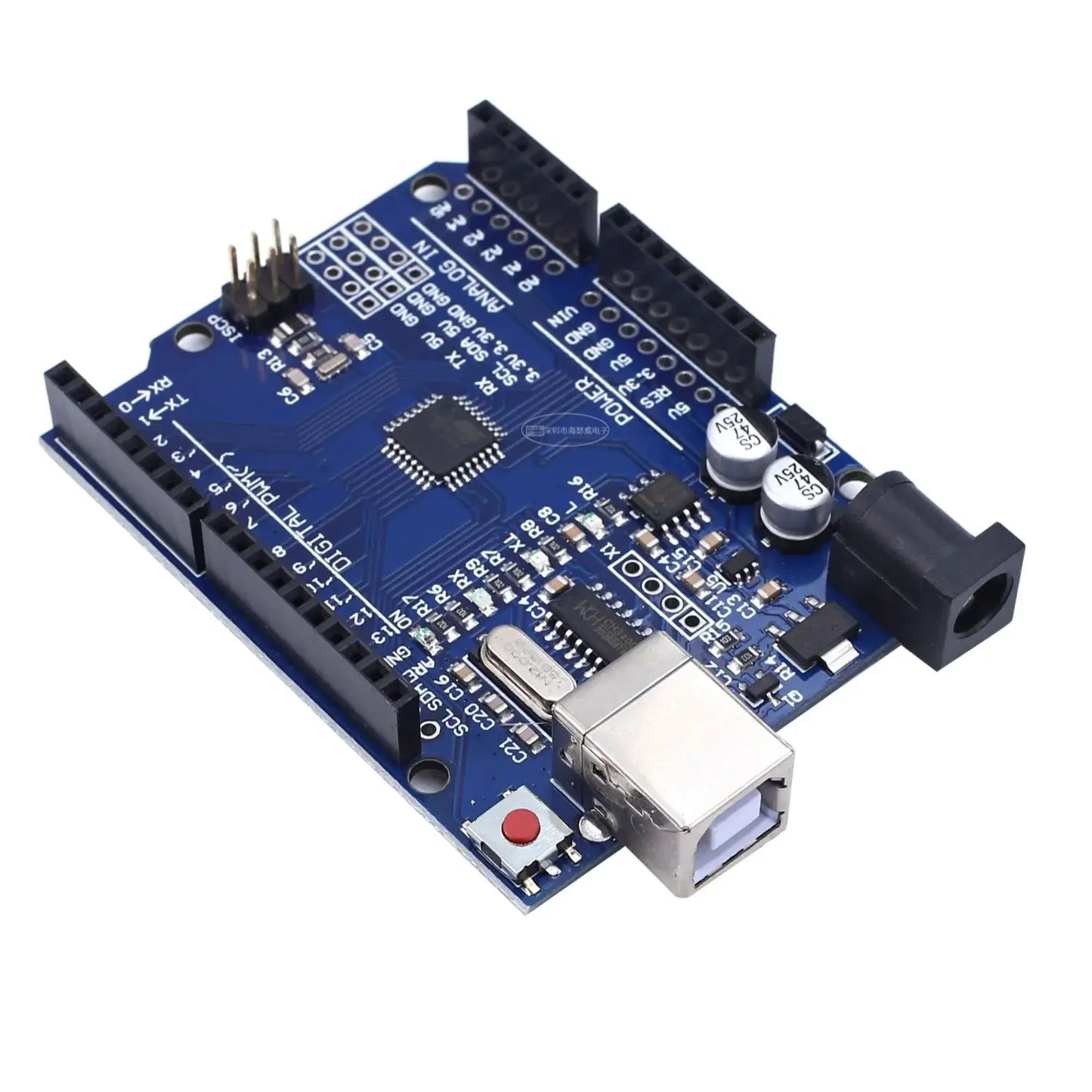 UNO R3 Board ATmega328P with USB Cable(Arduino-Compatible) for Arduino, Input Voltage 7-12V, 16MHZ,14 Digital 1/0 pins Support PWM, SRAW 2KB, Compatible with RPi 4B/3B+/3B/2B/B+/Zero/Zero W