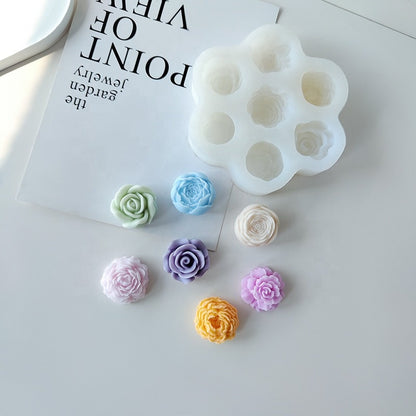 7 Cavity 3D Rose Flower Silicone Mould for Candle Making Soap Making Resin Art
