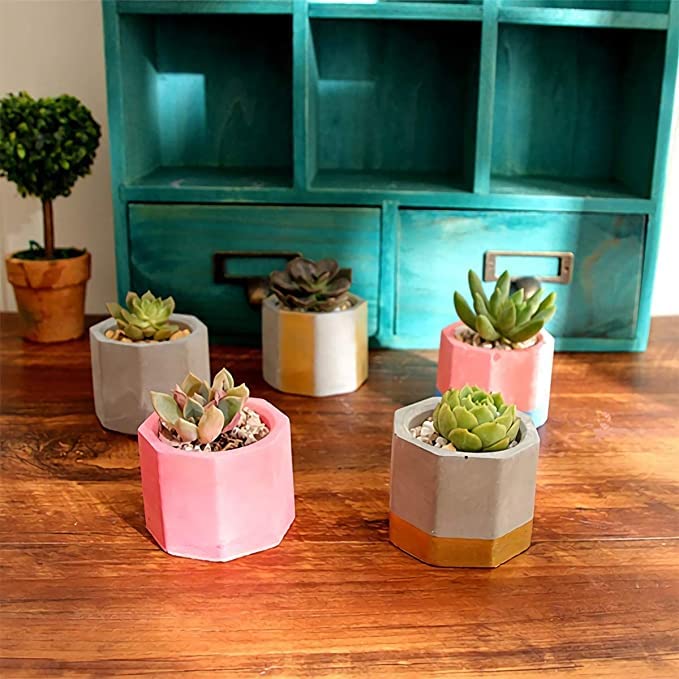 3 Cavity Hexagonal Silicone Mould for Candle Making Mini Planters Resin Art and DIY Crafts