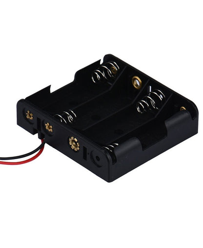 Battery Case Black Plastic Storage Box Case Holder for Battery 4 x 18650 Cell Box, without Cover