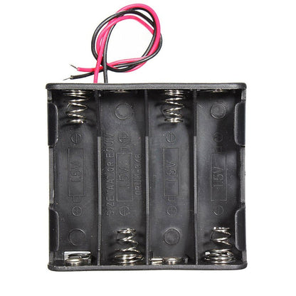 Battery Case Black Plastic Storage Box Case Holder for Battery 4 x 18650 Cell Box, without Cover