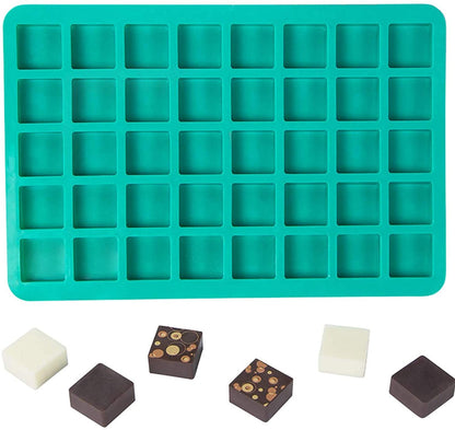 40 Cavity Square Silicone Chocolate & Candy Mold for Soap Jelly Ice Cubes
