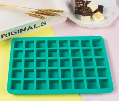 40 Cavity Square Silicone Chocolate & Candy Mold for Soap Jelly Ice Cubes