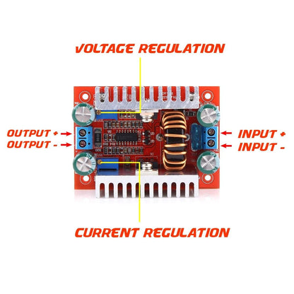 400W DC-DC 15A Step-up Boost Converter 8.5-50V to 10-60V Adjustable Power Supply Module
