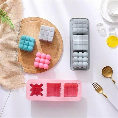3D Bubble & Square Silicone Candle Mold DIY Soap Candle Cake