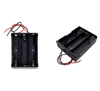 Black Plastic Storage Box Case Holder For Battery 3 x 18650 Cell Box, Without Cover