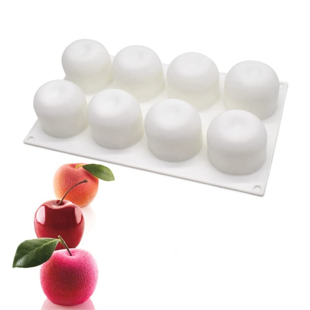 8 Cavity Apple Shape Silicone Mould Pastry Pudding Ice Cream & Frozen Desserts