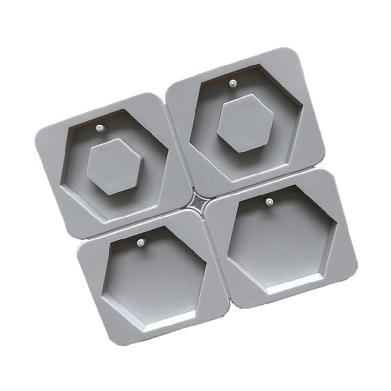 4 Cavity Hexagon Silicone Mould for Resin Art Pendant Making Wax Sachets Jewellery