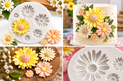6 Cavity Multi Design Flower Silicone Mould for Fondant Chocolate Cake Decoration