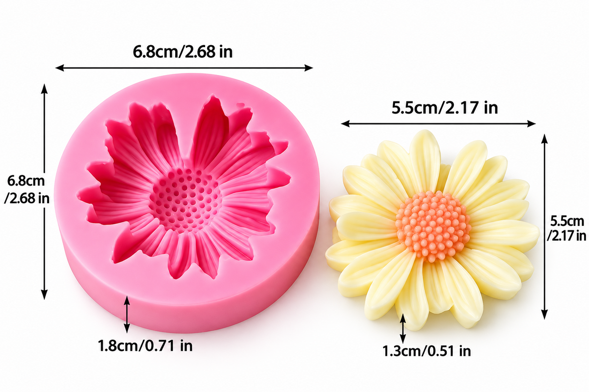 3D Daisy Flower Silicone Mould for Candle Making Soap Resin Art & DIY Crafts
