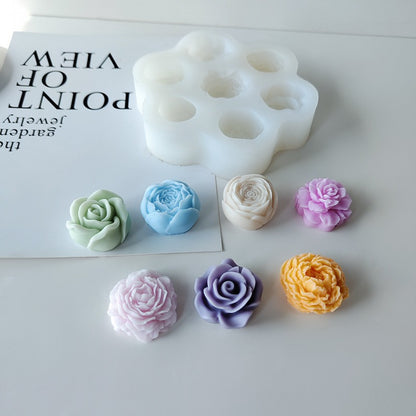 7 Cavity 3D Rose Flower Silicone Mould for Candle Making Soap Making Resin Art