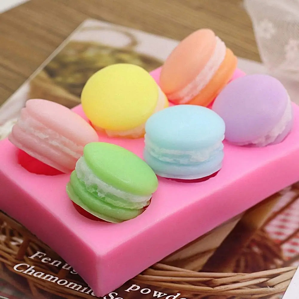 6 Cavity Macaron Silicone Mold for Mousse Cakes Desserts Chocolate and Baking